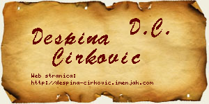 Despina Ćirković vizit kartica